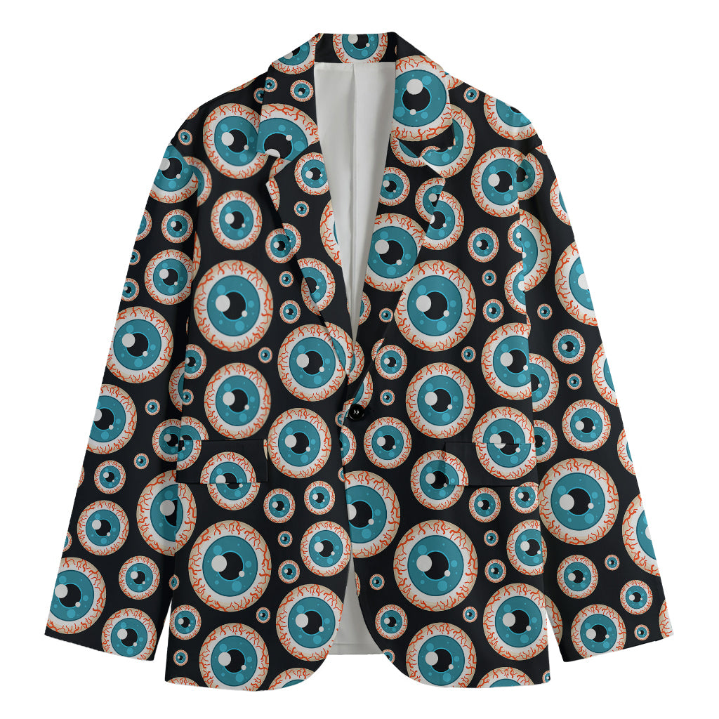 Creepy Eyeball Pattern Print Men's Cotton Blazer
