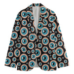 Creepy Eyeball Pattern Print Men's Cotton Blazer