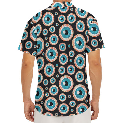 Creepy Eyeball Pattern Print Men's Deep V-Neck Shirt