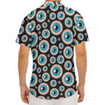 Creepy Eyeball Pattern Print Men's Deep V-Neck Shirt
