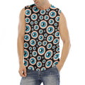 Creepy Eyeball Pattern Print Men's Fitness Tank Top