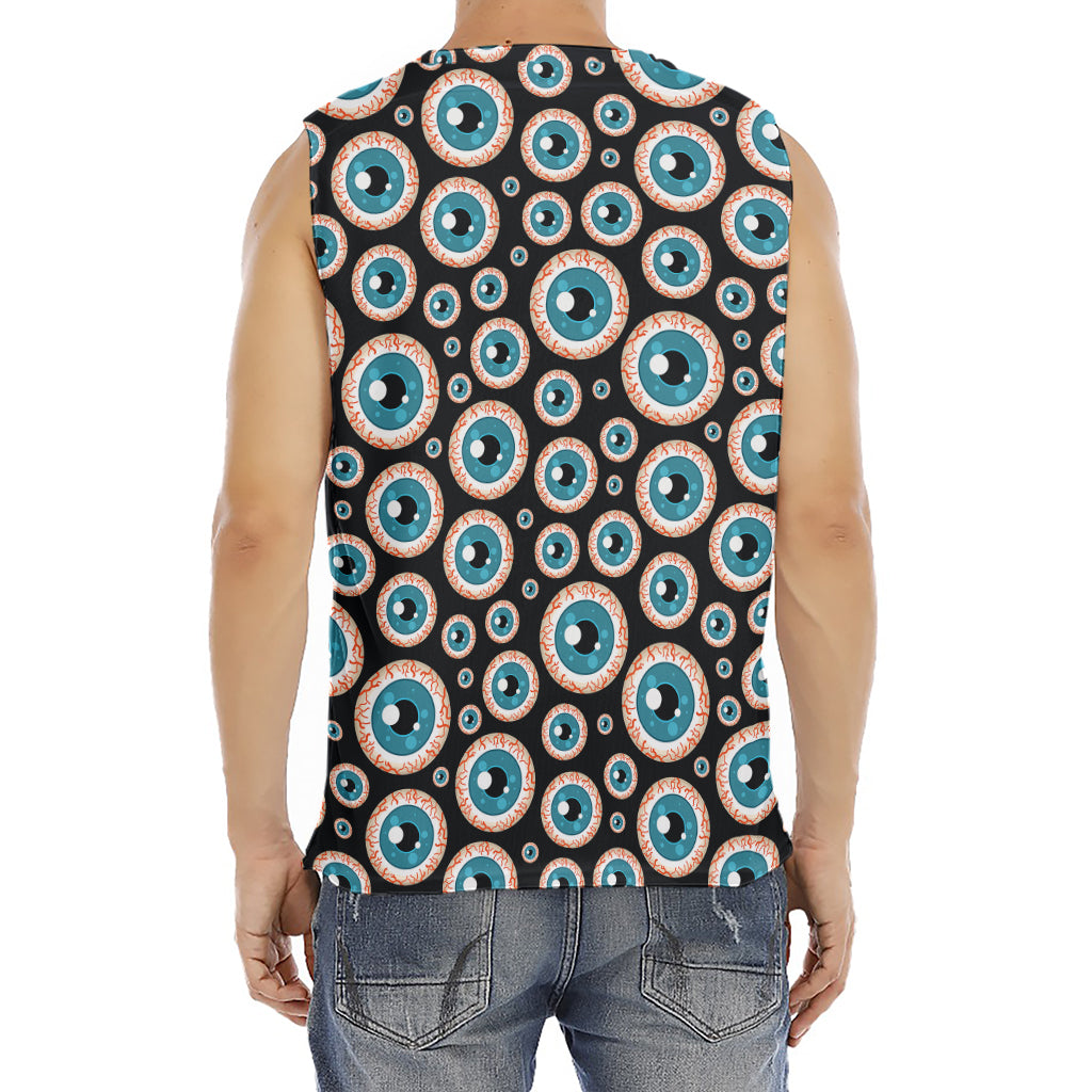 Creepy Eyeball Pattern Print Men's Fitness Tank Top