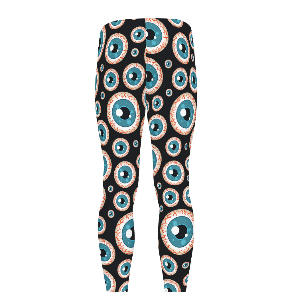 Creepy Eyeball Pattern Print Men's leggings