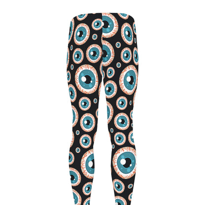 Creepy Eyeball Pattern Print Men's leggings