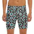 Creepy Eyeball Pattern Print Men's Long Boxer Briefs