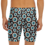 Creepy Eyeball Pattern Print Men's Long Boxer Briefs
