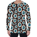Creepy Eyeball Pattern Print Men's Long Sleeve T-Shirt