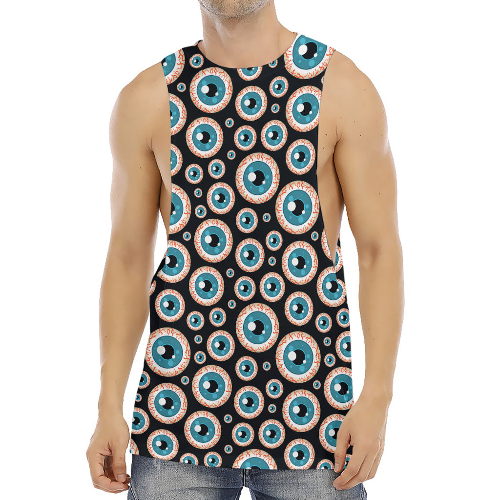 Creepy Eyeball Pattern Print Men's Muscle Tank Top