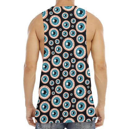 Creepy Eyeball Pattern Print Men's Muscle Tank Top