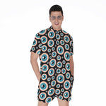 Creepy Eyeball Pattern Print Men's Rompers