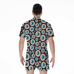 Creepy Eyeball Pattern Print Men's Rompers