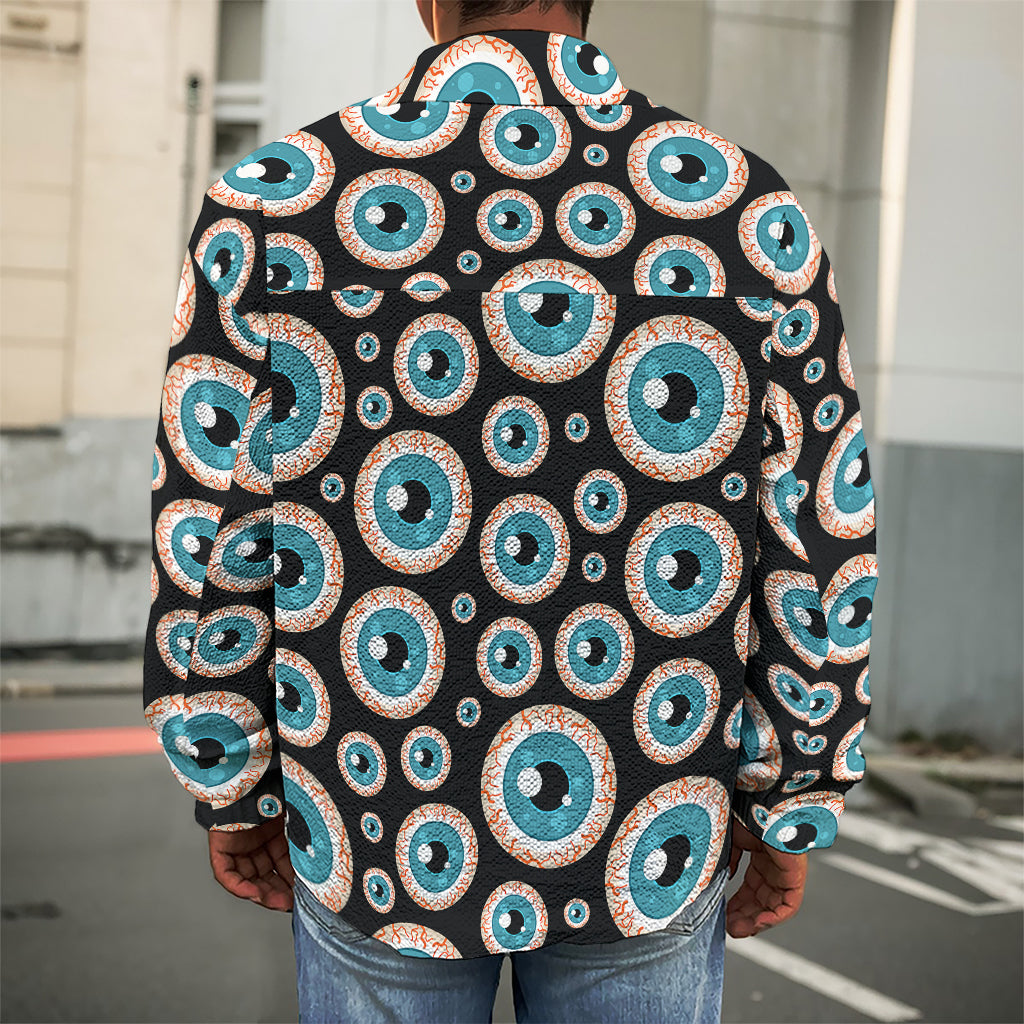 Creepy Eyeball Pattern Print Men's Shirt Jacket
