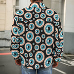 Creepy Eyeball Pattern Print Men's Shirt Jacket
