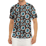 Creepy Eyeball Pattern Print Men's Short Sleeve Rash Guard