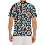 Creepy Eyeball Pattern Print Men's Short Sleeve Rash Guard