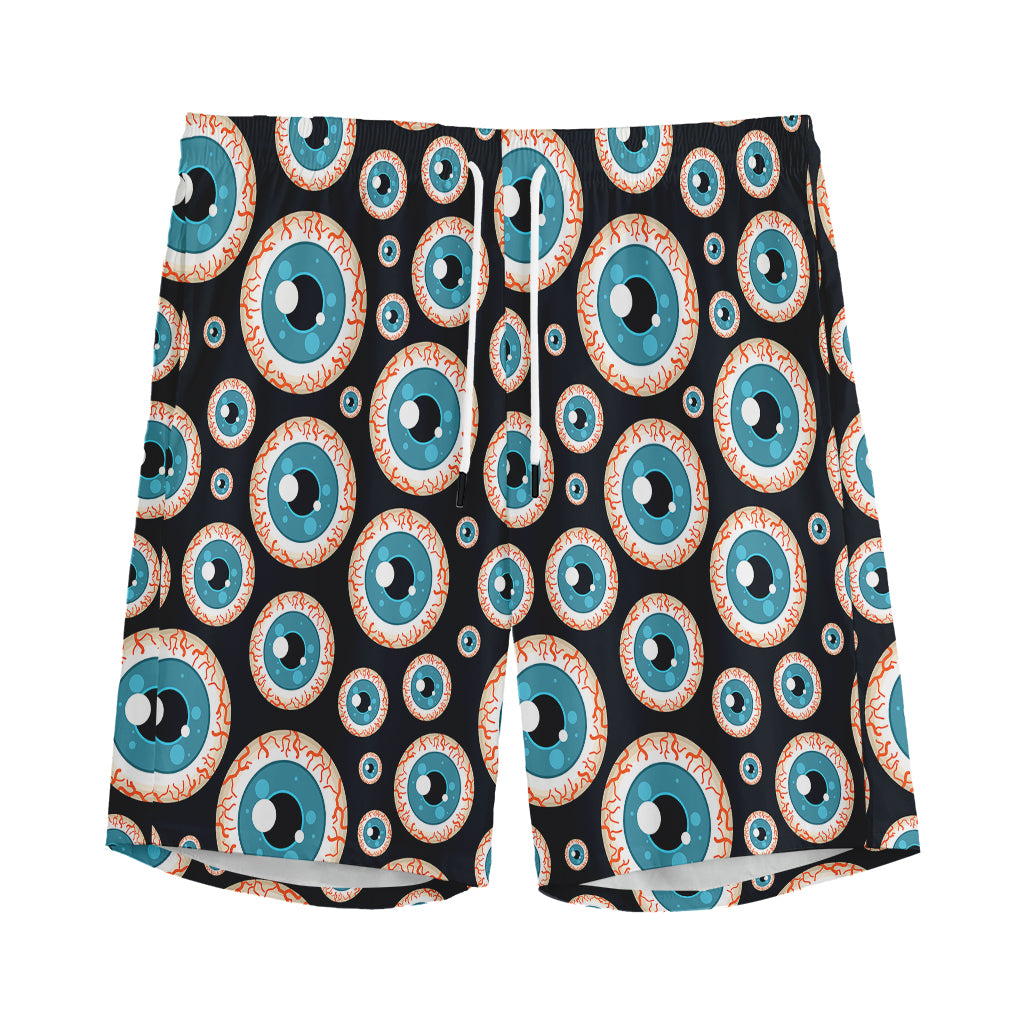 Creepy Eyeball Pattern Print Men's Sports Shorts