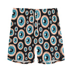 Creepy Eyeball Pattern Print Men's Sports Shorts