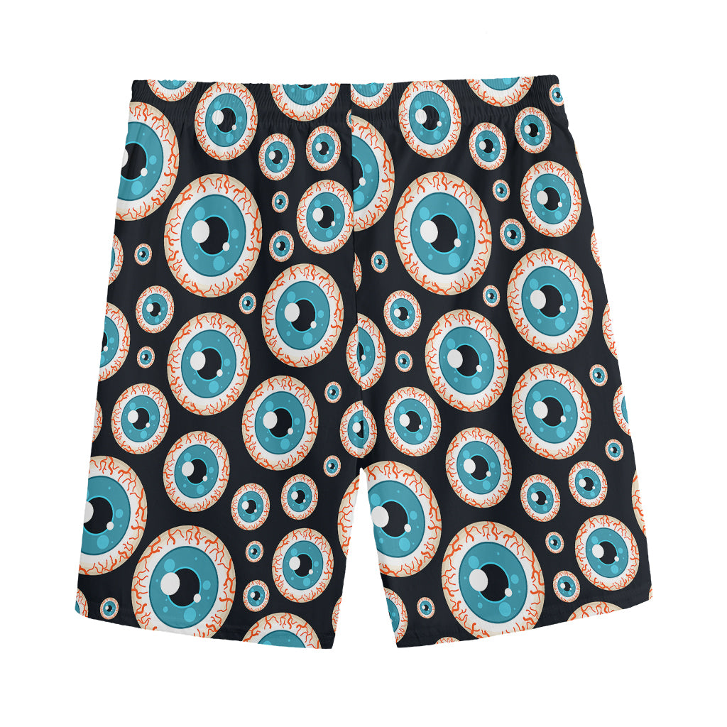 Creepy Eyeball Pattern Print Men's Sports Shorts