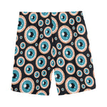 Creepy Eyeball Pattern Print Men's Sports Shorts