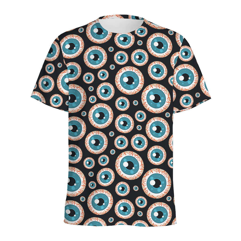 Creepy Eyeball Pattern Print Men's Sports T-Shirt