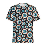 Creepy Eyeball Pattern Print Men's Sports T-Shirt