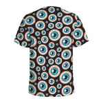 Creepy Eyeball Pattern Print Men's Sports T-Shirt