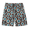 Creepy Eyeball Pattern Print Men's Swim Trunks