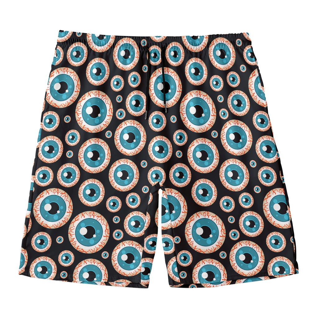 Creepy Eyeball Pattern Print Men's Swim Trunks