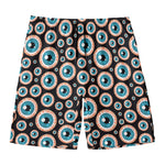 Creepy Eyeball Pattern Print Men's Swim Trunks