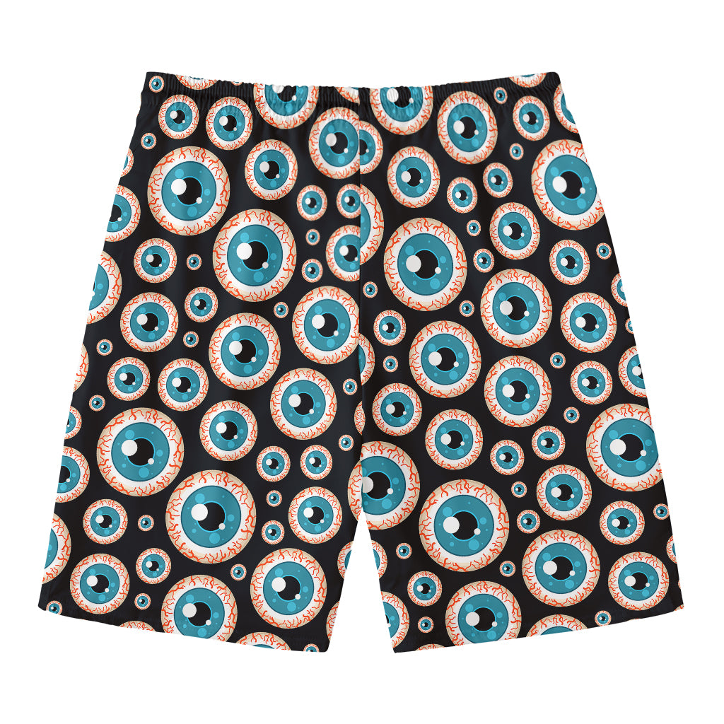 Creepy Eyeball Pattern Print Men's Swim Trunks