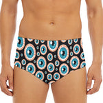 Creepy Eyeball Pattern Print Men's Triangle Swim Briefs
