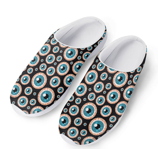 Creepy Eyeball Pattern Print Mesh Casual Shoes