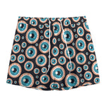 Creepy Eyeball Pattern Print Mesh Shorts