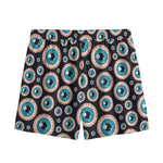 Creepy Eyeball Pattern Print Mesh Shorts
