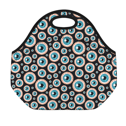 Creepy Eyeball Pattern Print Neoprene Lunch Bag