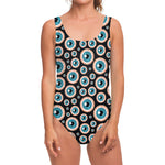 Creepy Eyeball Pattern Print One Piece Swimsuit