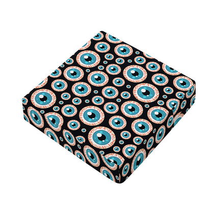 Creepy Eyeball Pattern Print Outdoor Seat Cushion Cover