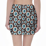 Creepy Eyeball Pattern Print Pencil Mini Skirt