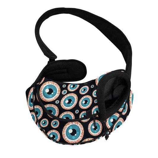 Creepy Eyeball Pattern Print Pet Sling Carrier