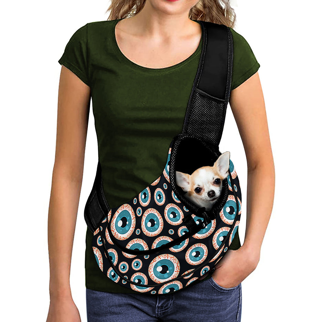 Creepy Eyeball Pattern Print Pet Sling Carrier
