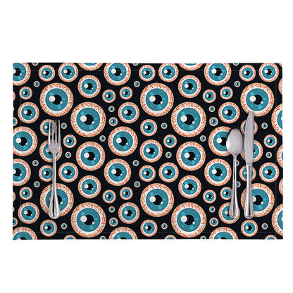 Creepy Eyeball Pattern Print Placemat
