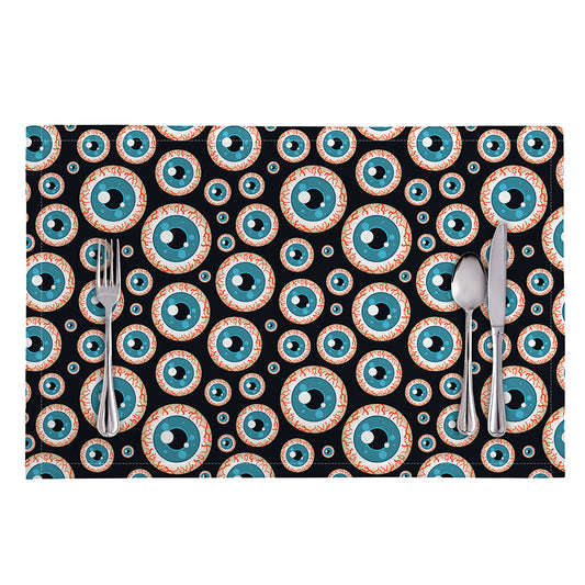 Creepy Eyeball Pattern Print Placemat