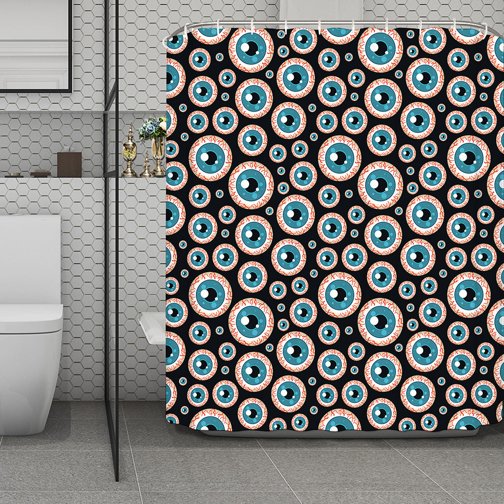Creepy Eyeball Pattern Print Polyester Shower Curtain
