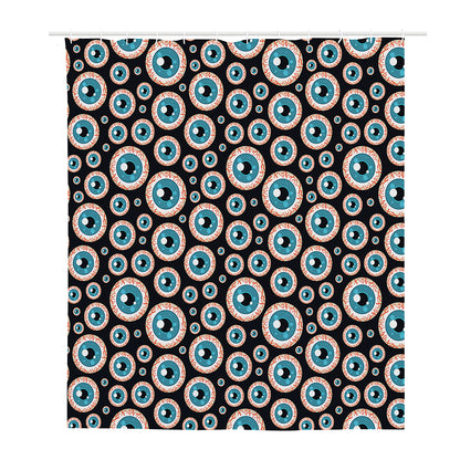 Creepy Eyeball Pattern Print Polyester Shower Curtain