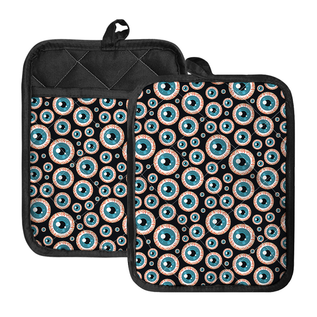 Creepy Eyeball Pattern Print Pot Holders With Pocket