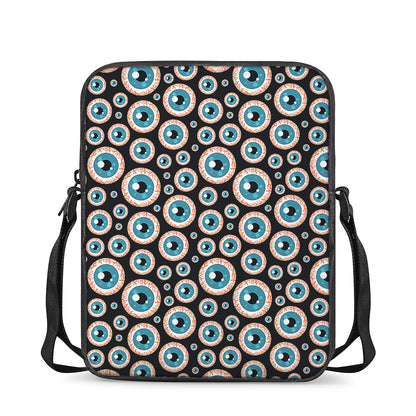 Creepy Eyeball Pattern Print Rectangular Crossbody Bag