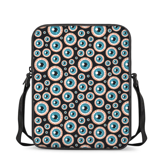 Creepy Eyeball Pattern Print Rectangular Crossbody Bag