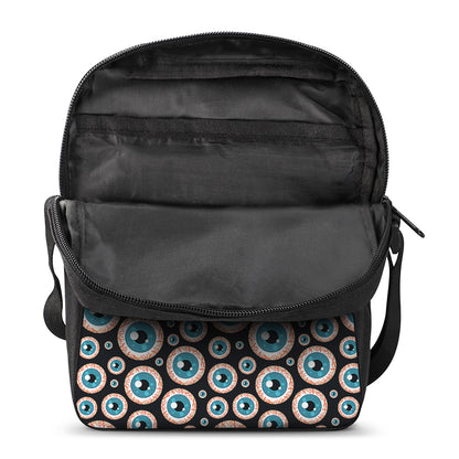 Creepy Eyeball Pattern Print Rectangular Crossbody Bag