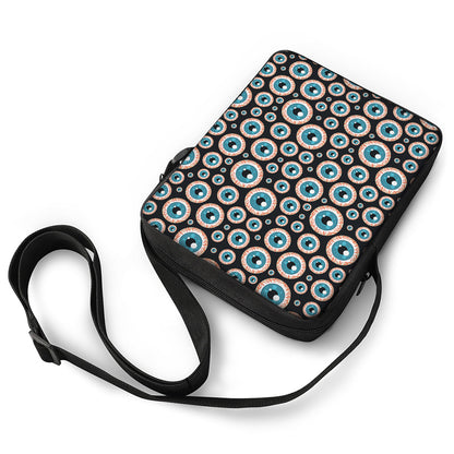 Creepy Eyeball Pattern Print Rectangular Crossbody Bag