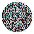 Creepy Eyeball Pattern Print Round Blanket